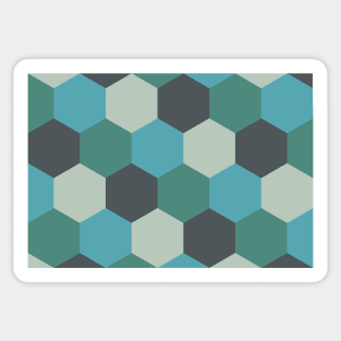 Dark and light green shades, hexagon geometric pattern Sticker